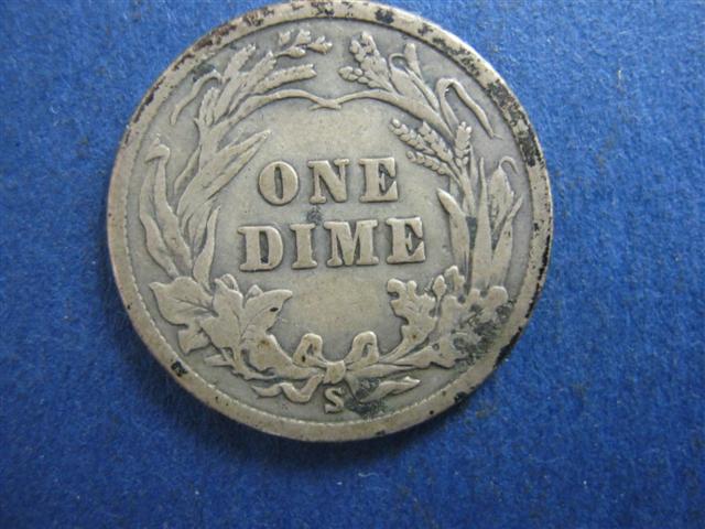 1914s Barber Dime Reverse